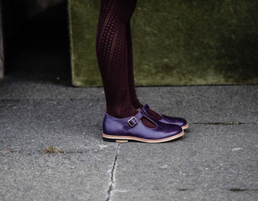 Perfect aubergine and purple combination at Young Soles childrens footwear fall 2017
