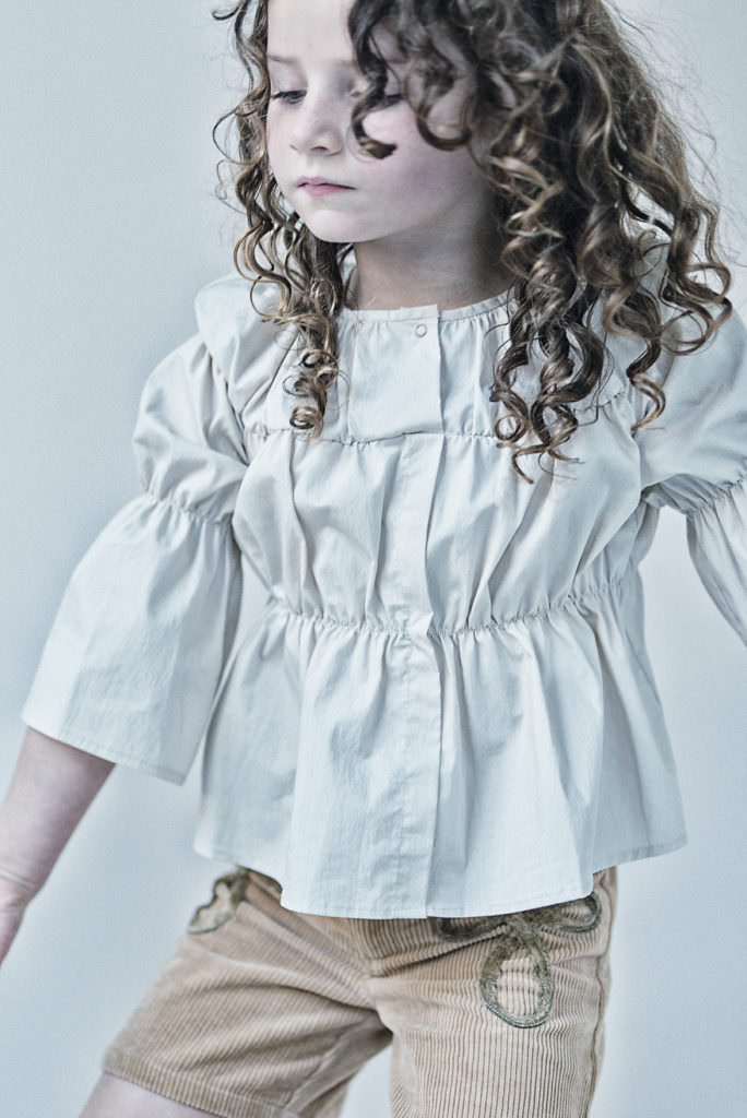 Ruched blouse and cord shorts for F/W 17 kids fashion at ONCE Boutique