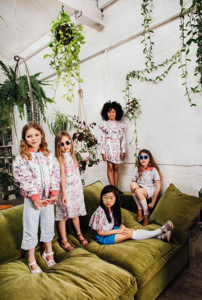 Summer kids floral fashion by Le Mu for kidswear 2018