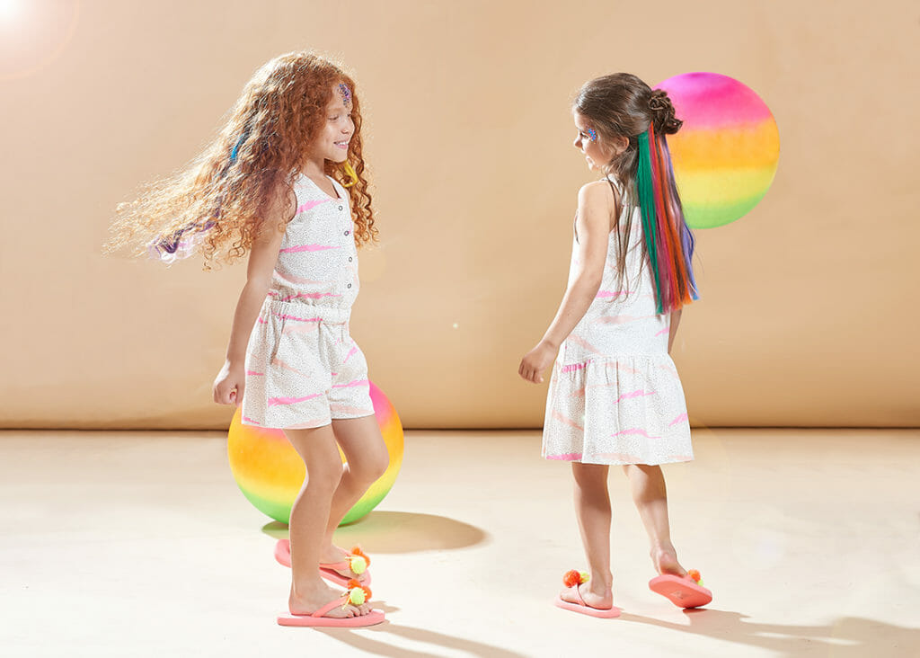 Rainbow hair is optional! The Bonnie Mob for SS18 kidswear