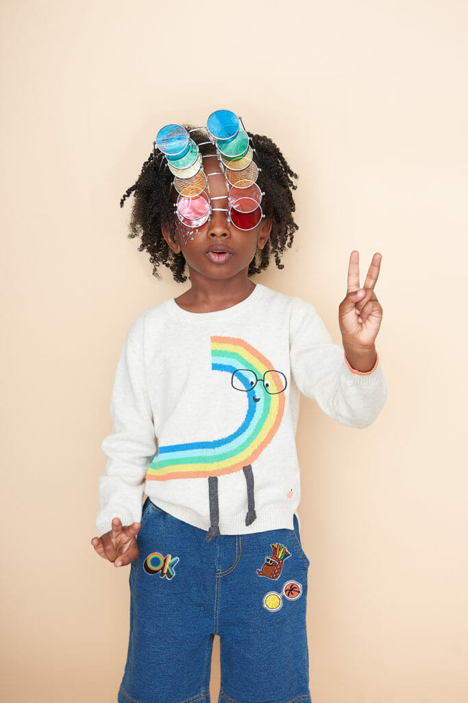 Summer rainbow kidswear and retro badges at The Bonnie Mob SS18 kidswear