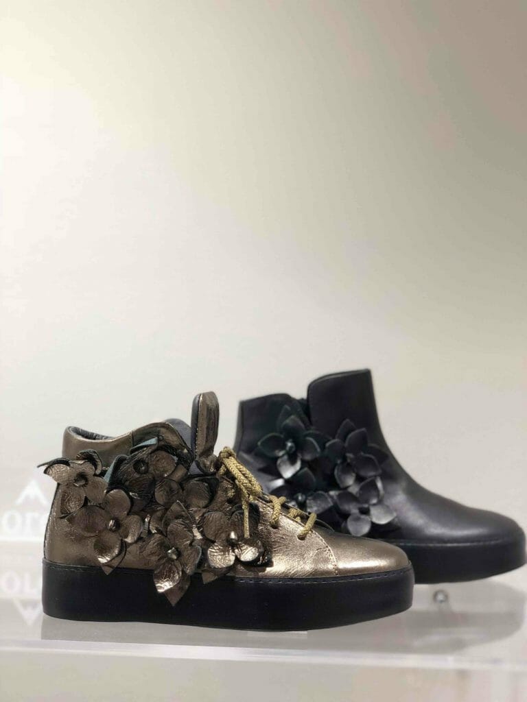 Beautiful flower applique boots by Morelli at MICAM kids footwear for autumn 2018