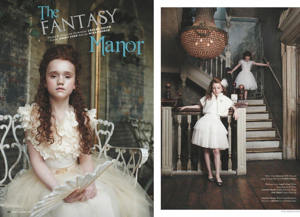 Fantasy Manor kids fashion shoot for Mini Maven magazine April SS18 issue