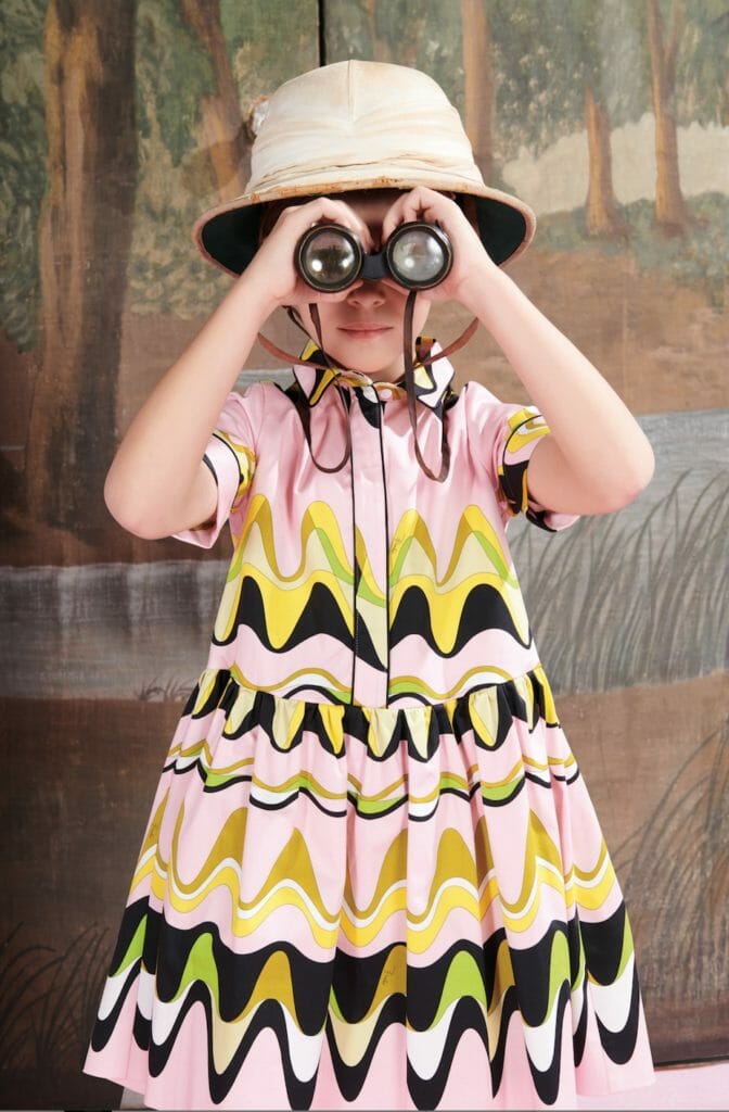 The optical art prints are stunning at Pucci kidswear SS18