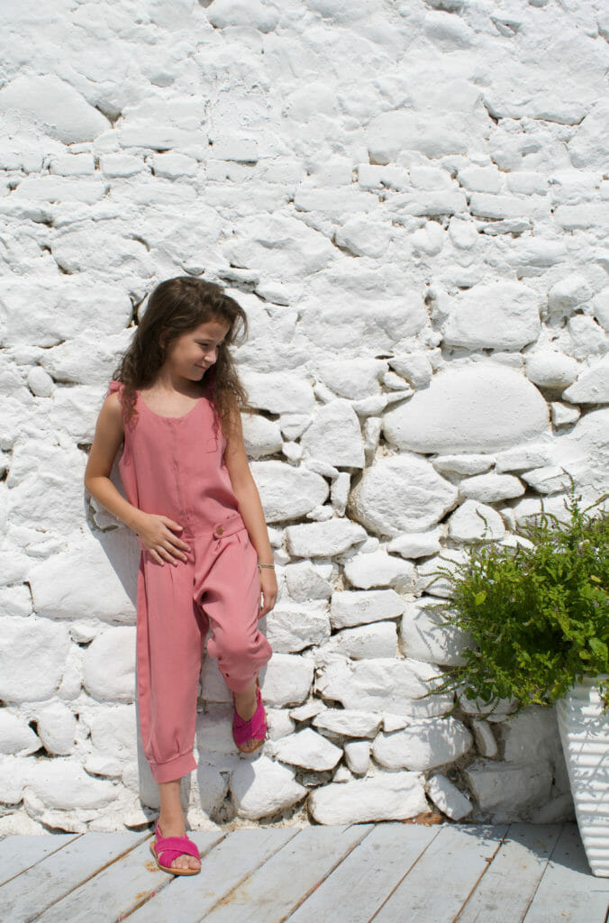 Easy playsuit from the Agean Dreams collection by Kokuri for soft summer kids fashion