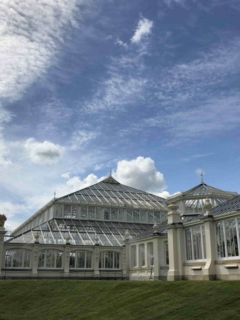 The majestic Temperate House was built on bank originally only with step access that has now been improved with sloping pathways for wheelchair and buggy ease