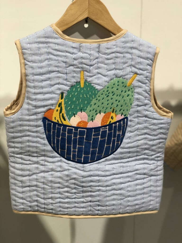 Farmers market embroidery from Hannah & Tiff kids fashion at CIFF Kids for spring 2019