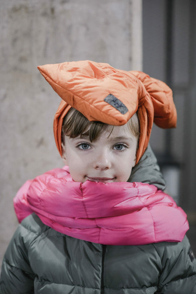 Backstage sneak looks by Abi Campbell at the Il Gufo A/W kids catwalk in Florence