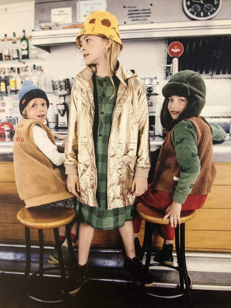 Metallics and textured tops at Tiny Cottons for kids fashion F/W 2019 at Kid Week