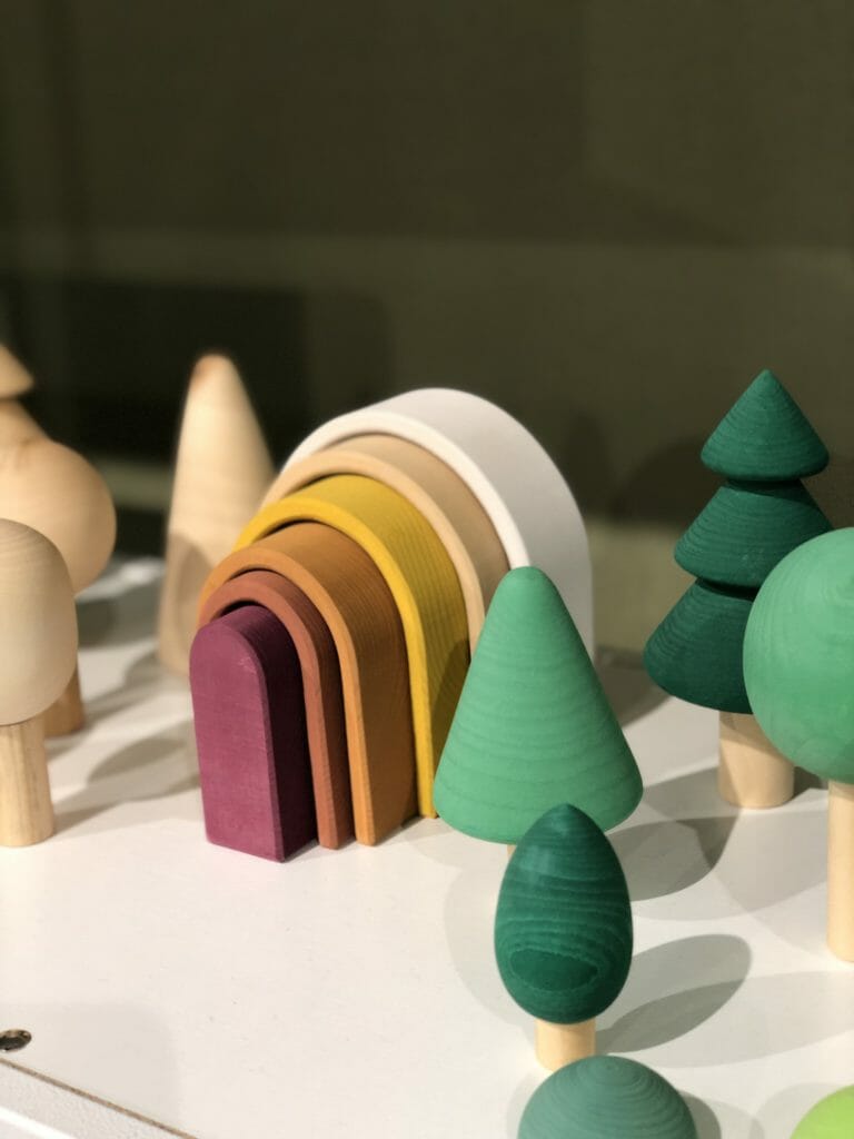 Beautiful wooden toys hand made in Russia for new label Raduga Grez at Playtime Paris