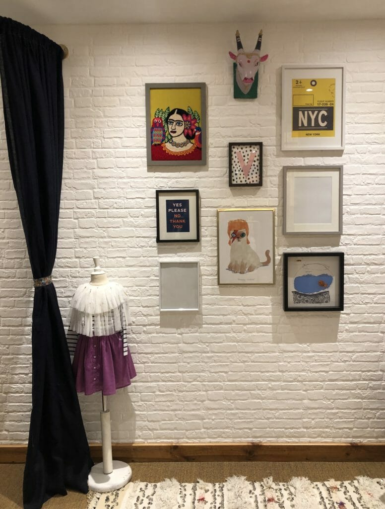 Sweet changing rooms at the new Velveteen kids store in Ledbury Rd, London 