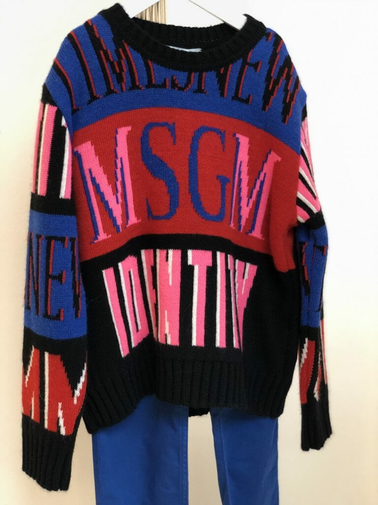 MSGM bold graphic text tops at Alex and Alexa from the kids fashion press shows this week