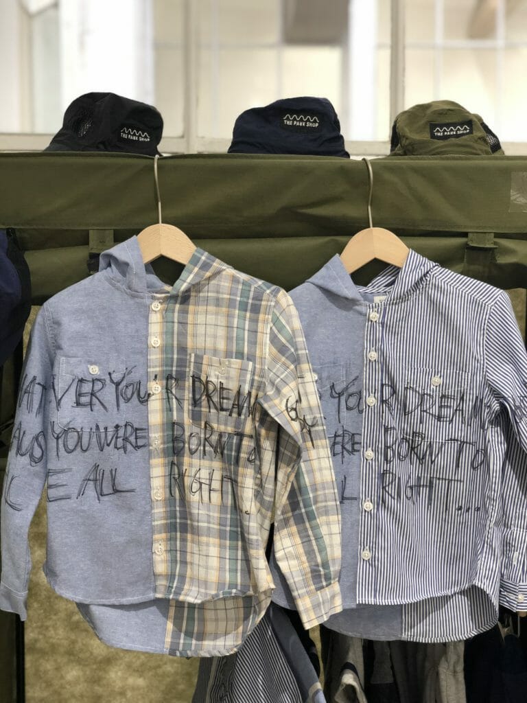Pale blue chambray tones seems to be a favourite boys colour at the moment and I loved the hand finished punky shirts from The Park Shop at Kidweek