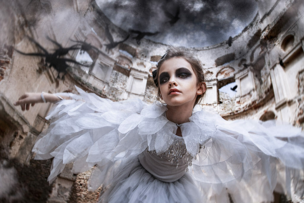 Beautiful White Swan girls outfit by Tutu du Monde for fall/winter 2019 given a twist