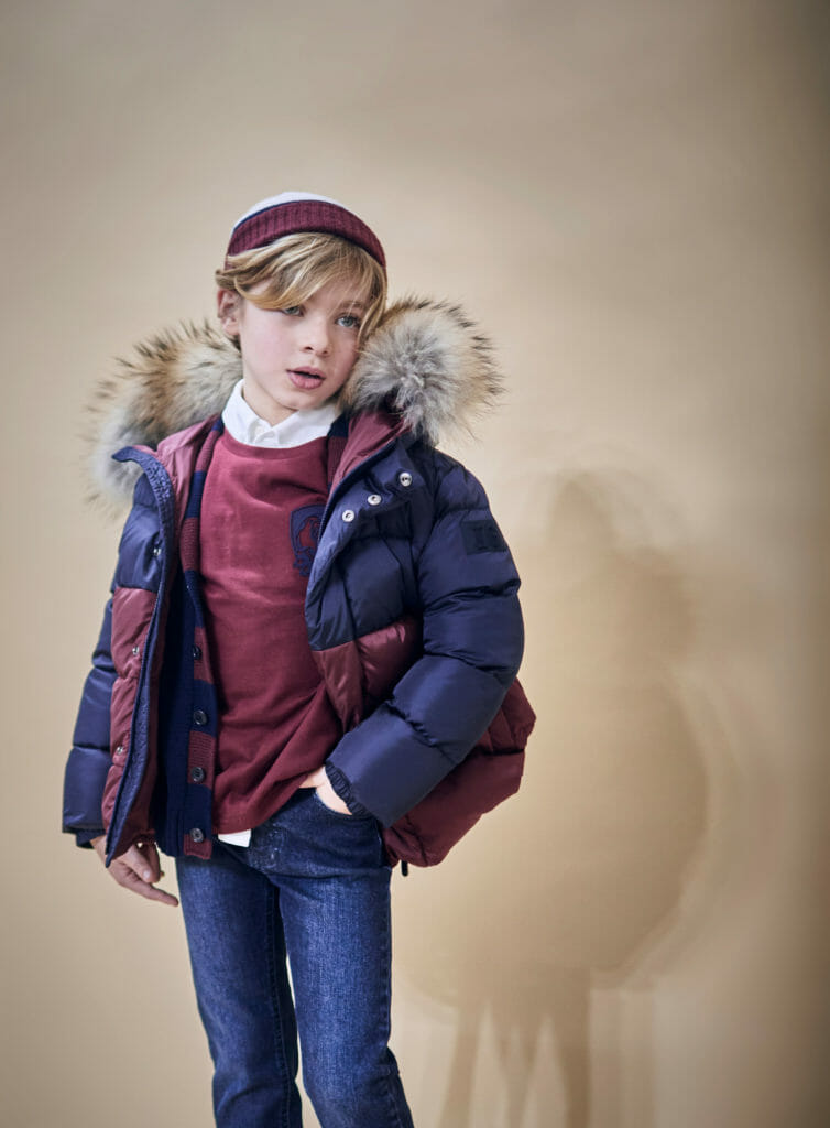 The classic boys outerwear Il Gufo is renowned for backstage at the FW2020 catwalk show